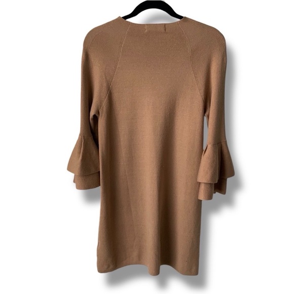 Anthropologie Claudette Ruffled Sleeve Mini
Sweater Dress Camel Brown sz M - Picture 6 of 16